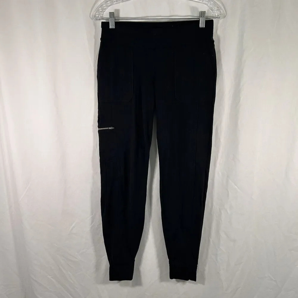 Athleta Leggings Women's XS Solid Black Zip Cargo Pull On Stretchy Mid Rise